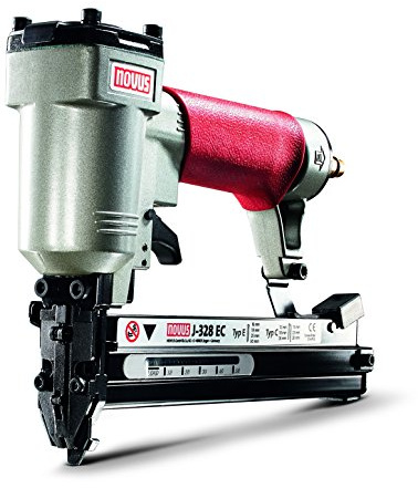 Novus Tacker J-328, Profi Druckluftnagler, Metallgehäuse, für Schmalrücken-Klammern bis 28 mm und Nägel bis 30 mm