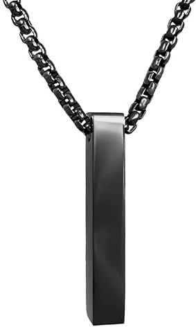 RUGGED steel Herren Edelstahl Halskette mit Stab-Anhänger - schwarz | inspired by LA - designed in Berlin, Schmuck-Box, wasserfest, pflegeleicht, massiv, stabiler stylischer 24/7 Schmuck