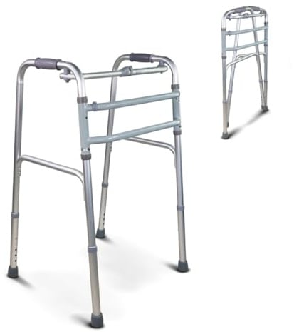 Mobiclinic®, Gehhilfe, Mezquita, Europäische marke, Gehbock, Klappbar, Leichtgewicht, Höhenverstellbar, Für senioren, Aus aluminium, Rutschfest, Ergonomische griffe, Bis 100 kg, Silber