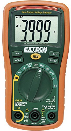 EXTECH EX330 Mini-Multimeter mit 12 Funktionen inklusive berührungslosem Spannungsprüfer