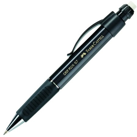 FABER-CASTELL 130733 - Druckbleistift GRIP PLUS, Minenstärke: 0,7 mm, Schaftfarbe: schwarz metallic