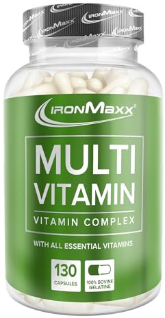 Multivitamin Kapseln 130 Stk. - Hochwertiger Mineralstoff- und Vitamin Komplex hochdosiert 119mg in einer Kapsel, Deckt den Tagesbedarf aller essentiellen Vitamine