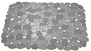 iDesign 60063 Pebblz Spülbeckenschutz, zuschneidbare Abtropfmatte aus Kunststoff für Geschirr, graphit farbe