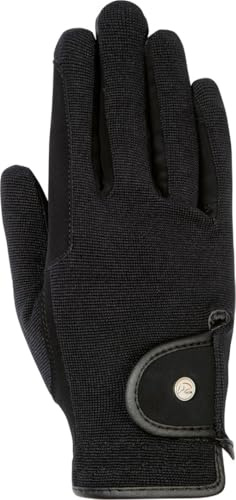 Reithandschuhe -Professional Nubuk Lederimitat- 9191 schwarz/schwarz XS