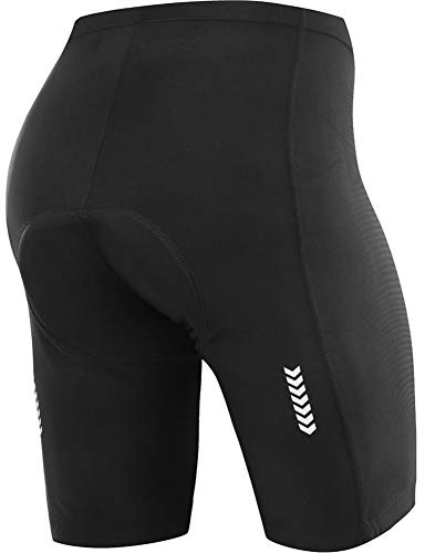 NOOYME Damen Radlerhose mit Sitzpolster 4D - Schnelltrocknend, Elastisch, Kurze Radlerhose mit breiterem und dichterem Polster