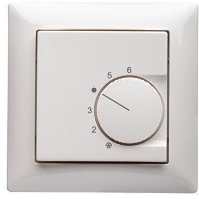 Halmburger Raumthermostat RTR-5510rg inkl. Busch Jäger balance® SI Rahmen 1721-914 in alpinweiß mit Abdeckung 55x55mm für Fußbodenheizung Stellantriebe 230V stromlos geschlossen