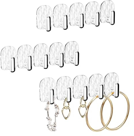 duozoanz Ketten Halterung Schmuck, Hängend Kettenständer Selbstklebender Kettenhalter Schmuckständer mit 15 Haken für Necklace Kette Ohrringe Jewelry Halskette