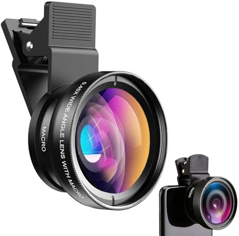 2 in 1 Handy Objektiv,0.45X Weitwinkelobjektiv und 15X Makroobjektiv,Makro Objektiv Handy,Handy Objektiv,für iPhone Android Meisten Handys und Tablets