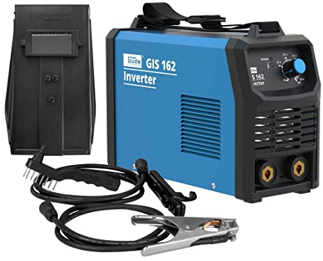 Güde Inverter Schweißgerät GIS 162 (230 V, 15,5 W Leerlaufleistung, 5,0 kVA max. Netzleistung, 10-160 A Regelbereich Schweißstrom, inkl. Elektrodenhalter, Masseklemme, Schlackenhammer & Schweißschild)