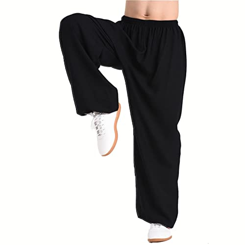 VIRACIN Tai Chi Herren Damen Kampfsport Kung Fu Hose Yoga Laterne Hose Jogginghose Schwarz Xl