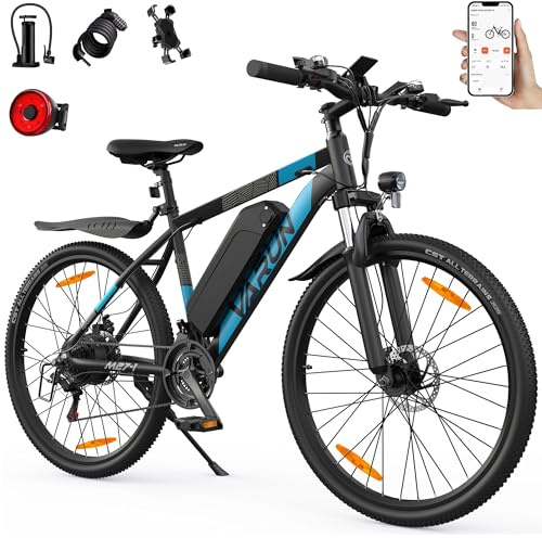 VARUN E-Bike Herren, 27,5 E-Mountainbike Damen mit APP, 120km Reichweite | 48V 13AH Akku, Profi-21-Gang, LCD-Display mit 5 Fahrstufen, Elektrofahrrad für Erwachsene, Pedelec