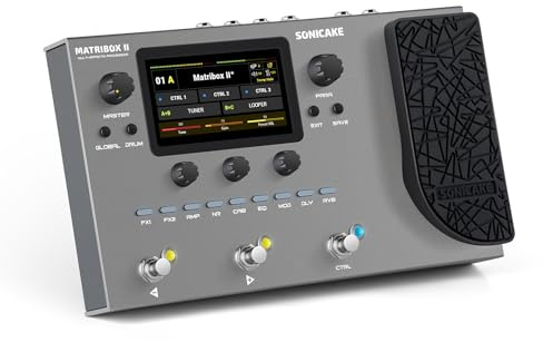 SONICAKE Gitarren Effektpedal Multi-Effekte Prozessor mit Expression Pedal | Gitarren Bass Amp Modeling IR Cabinets Simulation FX Loop MIDI Stereo OTG USB Audio Interface Matribox II