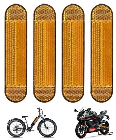 4 Stück Motorrad Fahrrad, Motorrad Reflektor Gabel Reflektor Motorrad Fahrrad Reflektoren Pedalreflektor Reflektierendes Reflektoren Rückstrahler Katzenauge für Motorrad Fahrrad Scooter Selbstklebend
