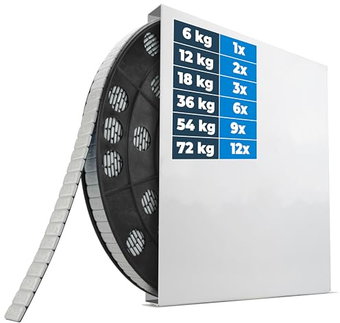 HASKYY 6KG Auswuchtgewichte Klebegewichte Stahlgewichte Rolle 1200x5g Silber Kleberiegel mit Abrisskante für Alufelgen & Stahlfelgen - Kunststoffbeschichtet FE-Klebegewichte