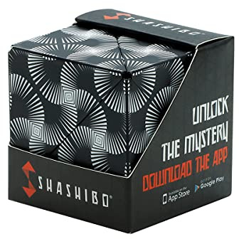 Shashibo Formwechsel-Box – Preisgekrönter, patentierter Zappelwürfel mit 36 Seltenerdmagneten – lässt Sich in über 100 Formen verwandeln (Black & White)