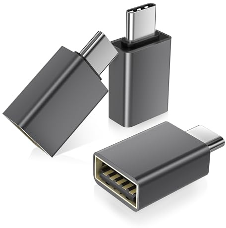 Basesailor USB C auf USB Adapter 3Pack,Thunderbolt 4 5 Typ C Stecker zu USB Buchse OTG Adapter,USBC Stick Konverter Zubehör für Apple MacBook Pro Air,iPhone 17 17e 16 16e Max,iPad,Samsung Galaxy S26