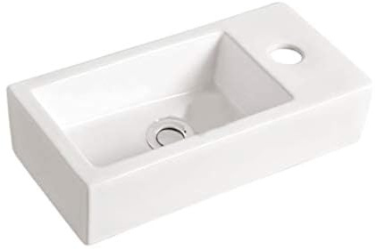 Grünblatt Waschbecken Hänge-Waschtisch mit Lotus Effekt Nano-Beschichtung (36 x18x9-Rechts)