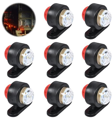 Nizirioo 12 / 24V LED Begrenzungsleuchten: 8 Stücke Mini Seitenmarkierungsleuchten, Positionsleuchten Markierung Wasserdichte für Anhänger, LKW, Auto, Wohnwagen, Wohnmobil, Weiß, Rot