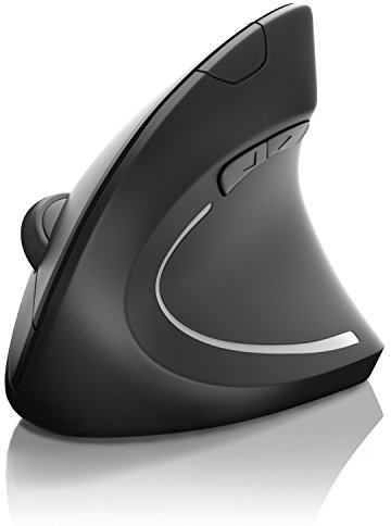 CSL - optische Wireless kabellos Funk Maus - vertikale Ausführung - ergonomisches Design - Vorbeugung gegen Mausarm Tennisarm - besonders armschonend - 5 Tasten