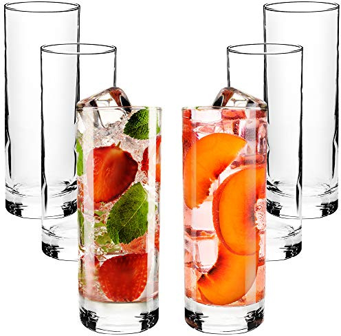 CRYSTALIA Luxus Longdrinkgläser Set von 6, 360ml BLEI FREI Spülmaschinenfest Highball Gläser, Cocktailgläser, Hohes Trinkglas Long Drinkinggläser, Collins Glas, Tall Gläser, Wassergläser, Trinkgläser
