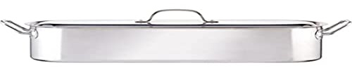 KitchenCraft Clearview Fischdünster, Länglicher Fisch Kochtopf für Induktion, Gas und Elektrokochfelder und Herde, Kochtopf mit Deckel, Edelstahl Silber, 61.5 x 18.5 x 10.5 cm