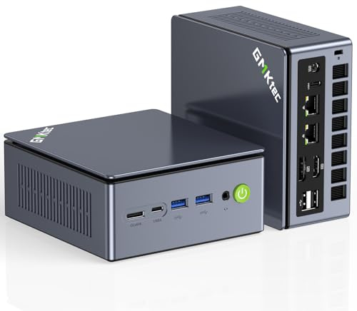 GMKtec Dual 2,5G LAN Mini-PC für Gaming, M7 Ultra Ryzen 7 PRO 6850U, 32GB DDR5 4800MHz RAM+1TB PCIe3.0 SSD,Oculink Micro Computer Dual-USB4/WLAN 6E/Bluetooth 5.2/HDMI 2.1/USB-C Gewerbe/Büroflächen