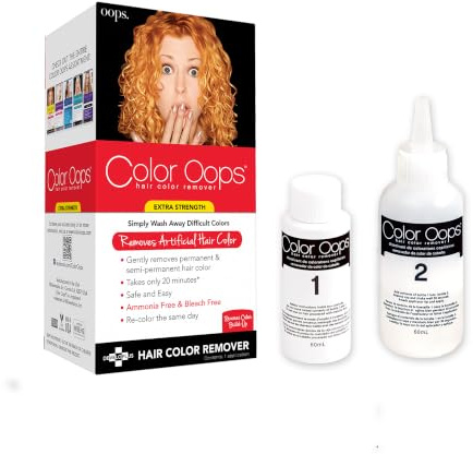 Color Oops Extra Strength Haarfärbemittel-Entferner, 1 Anwendung, Haarfärbemittel-Entferner wirkt in 20 Minuten, entfernt sicher permanente und semi-permanente Färbung, frei von Ammoniak und