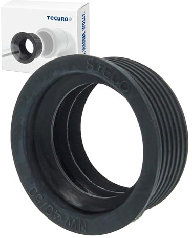 tecuro Siphon-Gummimanschette für Abflussrohr Außen Ø 50 mm x Innen Ø 40 mm passt zu LKA- bzw Rotstrich und HT-Programm
