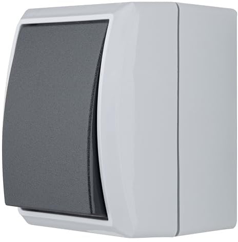 REV AquaForm, Ausschalter - Wechselschalter Feuchtraum IP44, Aufputz, grau