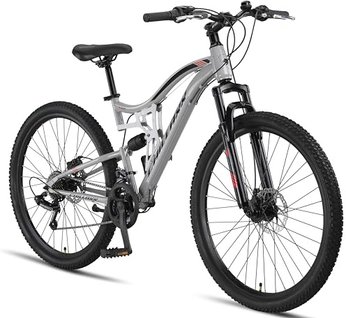 Chillaxx Bike Falcon Premium Mountainbike in 24,26,27.5 und 29 Zoll - Fahrrad für Jungen, Mädchen, Damen und Herren - Scheibenbremse- 21 Gang-Schaltung - Vollfederung
