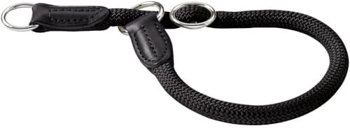 HUNTER Dressurhalsung Freestyle, Farbe: schwarz, strapazierfähiges Tau mit Polyamid-Kern, weich & robust, wetterfest & pflegeleicht, ideal für Training & Alltag, Größe: L