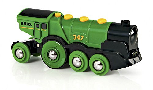 BRIO World 33593 Grüner Gustav elektrische Lok - Batterie-Lokomotive mit Licht & Sound - Kleinkinderspielzeug empfohlen ab 3 Jahren