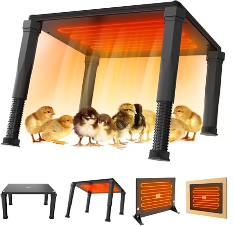 Wärmeplatte für Küken 30 x 40 cm – Energieeffiziente Kunstglucke für die Aufzucht, Höhenverstellbarer Kükenwärmer als Sicherer Ersatz für Wärmelampen, Ideal für Geflügel, Wachteln & Enten