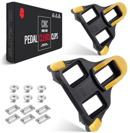 CNCLOL SPD-SL Cleats Schuhplatten für Shimano SM-SH11/SH12/SH10 Rennrad | Rennrad-Schuhplatten Cleats SM-SH10(0°), SM-SH11(6°), SM-SH12(2°), für SPD-SL 3-Loch Rennradschuhe, Farben: Rot, Gelb, Blau