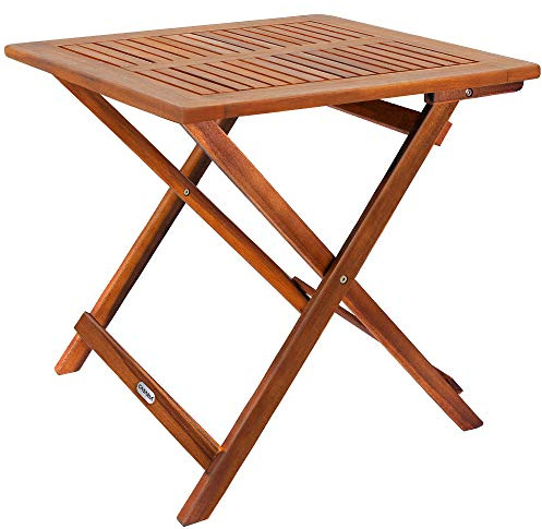 Casaria® Gartentisch Balkontisch Wetterfest Klappbar Holz 70x70cm 80kg Belastbarkeit Balkon Garten Terrasse Tisch Klapptisch Pflanztisch Akazie Braun
