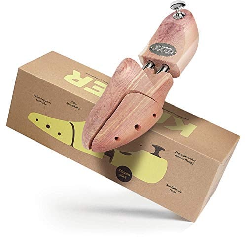 Schlesinger - Premium Schuhspanner aus edlem Zedernholz für Herrenschuhe. Modell Kaiser. Größe 43/44. Silber Knauf.