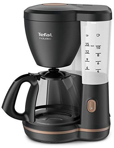 Tefal Includeo Filterkaffeemaschine, extrem einfach zu bedienende Kaffeemaschine, geeignet für Rechts- und Linkshänder, automatische Deckelöffnung, 1,25 l, 10 bis 15 Tassen, CM533811