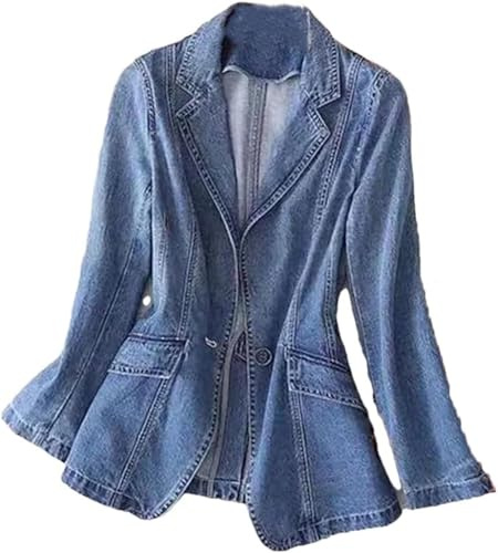 Yancremio Eleganter Vielseitiger Schmaler Jeansblazer Für Damen Im Business Und Bürostil Im Koreanischen Stil Mode Für Frühling Und Herbst Freizeit Outdoor Party Beruf