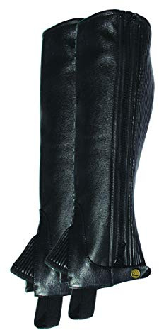 Leder 1/2 Chaps, 0, Gamaschen, Schwarz, Größe S