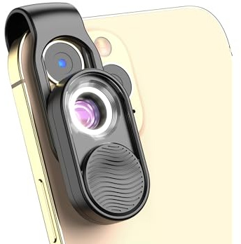 Apexel 100x Mini-Mikroskop für Smartphone-Kamera, beleuchtetes tragbares LED-Objektiv mit USB-Ladekabel