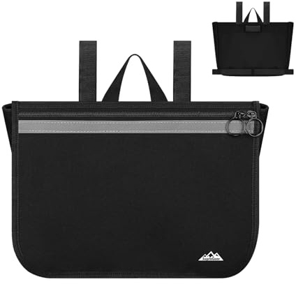supregear Rollstuhl Seitentasche - Für Senioren und Erwachsene Multifunktionale Aufbewahrung Rollatoren Gehhilfen Elektrorollstühle Knie Scooter, Tragbare Reisetasche, Schwarz