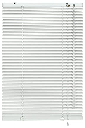 Deco Company Alu-Jalousie ohne Bohren, Zum Klemmen, Inkl. Klemmträgern, Sichtschutz, Lichtschutz, Blendschutz, Aluminium-Jalousie, Weiß, 60 x 130 cm
