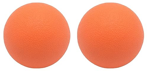Massageball Faszienball Hart in Lacrosse Ball Größe für Rücken Beine Füße Hände. Triggerpunktball für Tiefengewebsmassage Myofasziale Muskel Entspannung Plantarfasziitis Yoga Pilates 2 Stück (Orange)