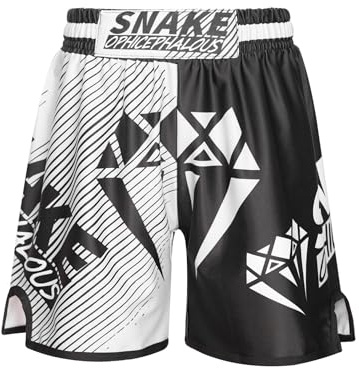 Freebily Kinder Jungen MMA Box Shorts Muay Thai Kickboxen Kurze Hose Trainingshose zum K1 Boxen Käfigkämpfen Lauf- Kampfkunst Kampfsport Halb-Weiß 158-164
