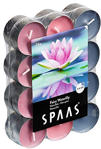 SPAAS 24 Duft-Teelichter Farben sortiert, ± 4,5 Stunden - Fairy Waterlily, D 39 mm x H 16 mm, Sonstige