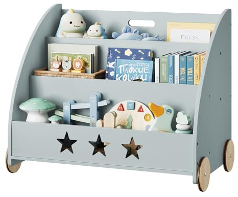 WOLTU Kinderregal 3 Regale Grau | Holz; Kinderzimmer