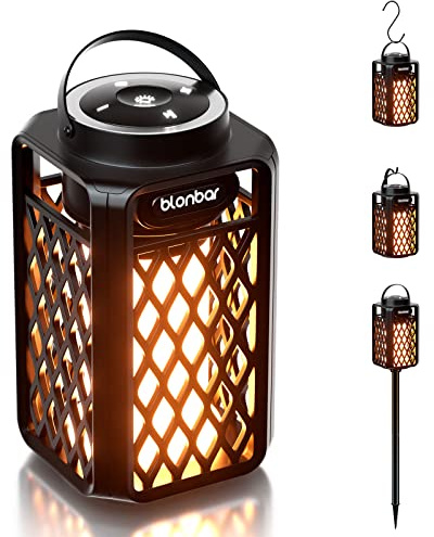 blonbar Bluetooth Lautsprecher mit Flammenlicht, IP65 Wasserdicht Outdoor Lautsprecher & Taschenlampe für Terrasse, Garten,Geschenke für Männer, Frauen (Klassisch)
