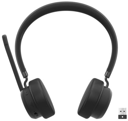 Lenovo - Headset - On-Ear - Bluetooth - kabellos - Adapter USB-A via Bluetooth - Schwarz - Zertifiziert für Microsoft Teams