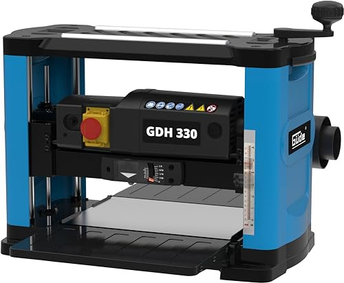 Güde 55268 Dickenhobel GDH 330 (1500 W, 2 Hobelmesser, Durchlasshöhe bis zu 152 mm, Durchlassbreite bis zu 330 mm, Spanabnahme bis zu 2,8 mm, ausklappbarer Zuführtisch, Spanabsaugstutzen)