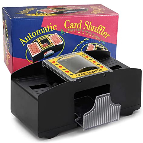 ZAKVOP Kartenmischmaschine Elektrische 2 Decks, Automatischer Kartenmischer für Pokerkarten, Skyjo und Blackjack Kartenmischgerät Card Shuffler (Batteriebetrieben)